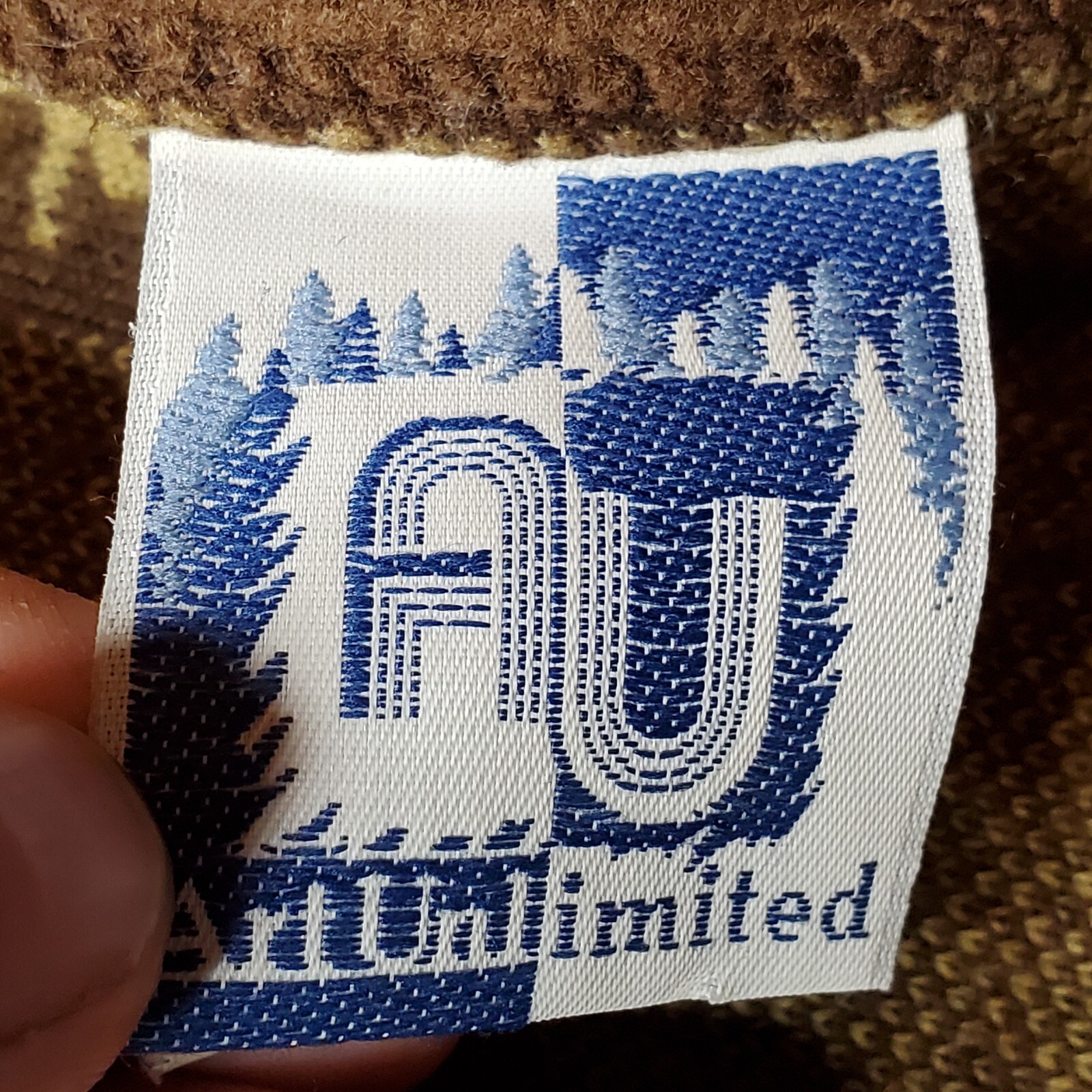 VTG 90s ART UNLIMITED Fleece Jacket AOP Autumn Graphic Brown Full-Zip Adult S