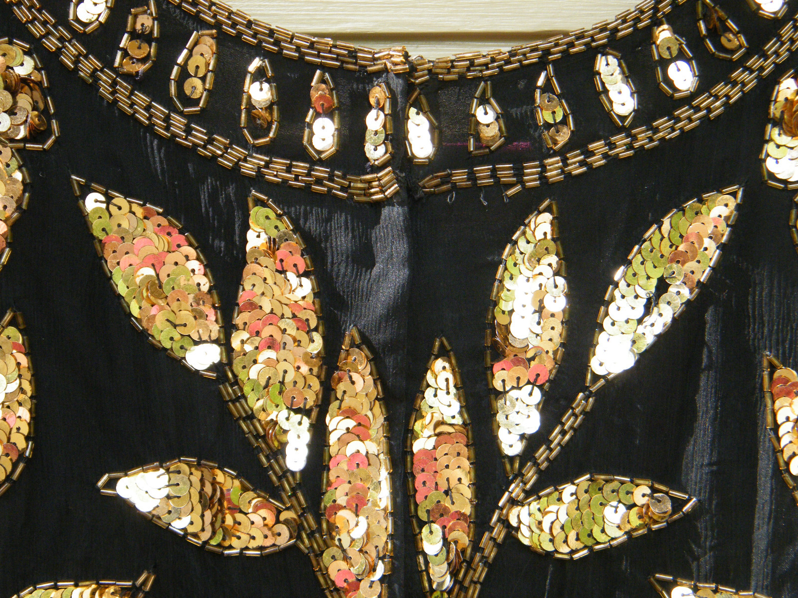 Stenay 100% Silk Black Formal/Evening Blouse w Multi-Color Sequins/Beads Sz 24 W
