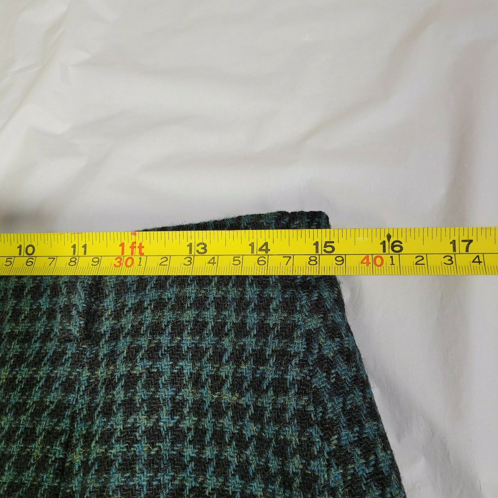 Jones New York Skirt Womens Sz 12 Tattersall Plaid Wool 90s Vintage Navy & Green