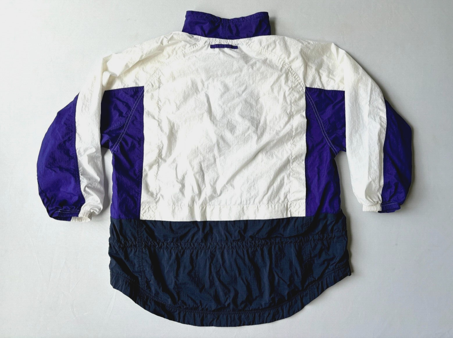 Vintage Womens Nike 90s Windbreaker Jacket White Purple Blue Size 14 Coat