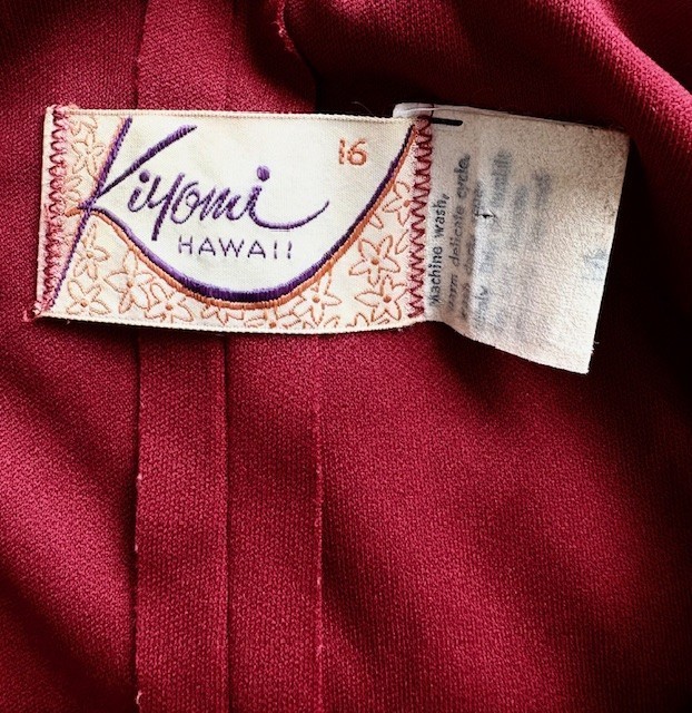 KIYOMI HAWAII Vintage 1970 Floral Deep Red MuuMuu Dress 16 ORDER by 5-26