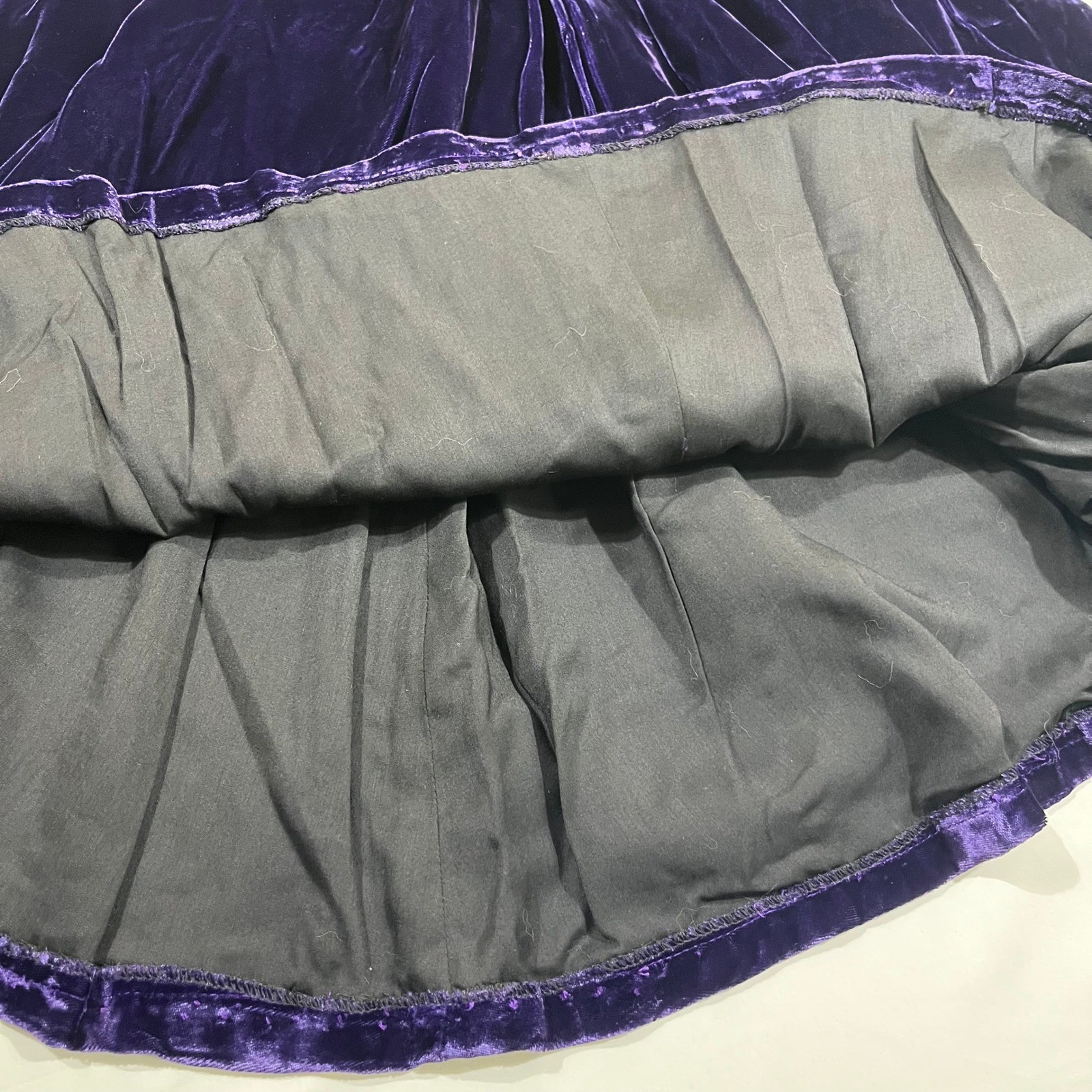 Velvet Maxi Skirt Women Size 25″ Waist Purple Vintage Long Full Goth