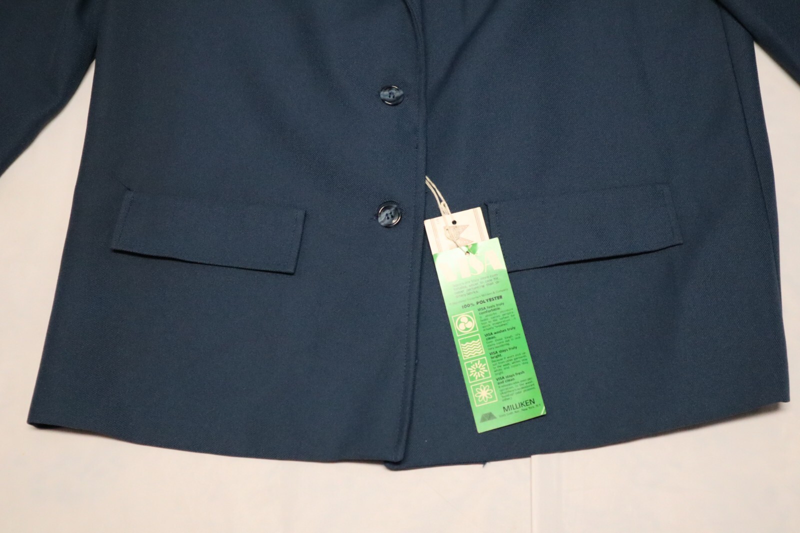 Vintage 1970s MOTIVATION by RUSS TOGS womens blue gray blazer size 16 (NWT)