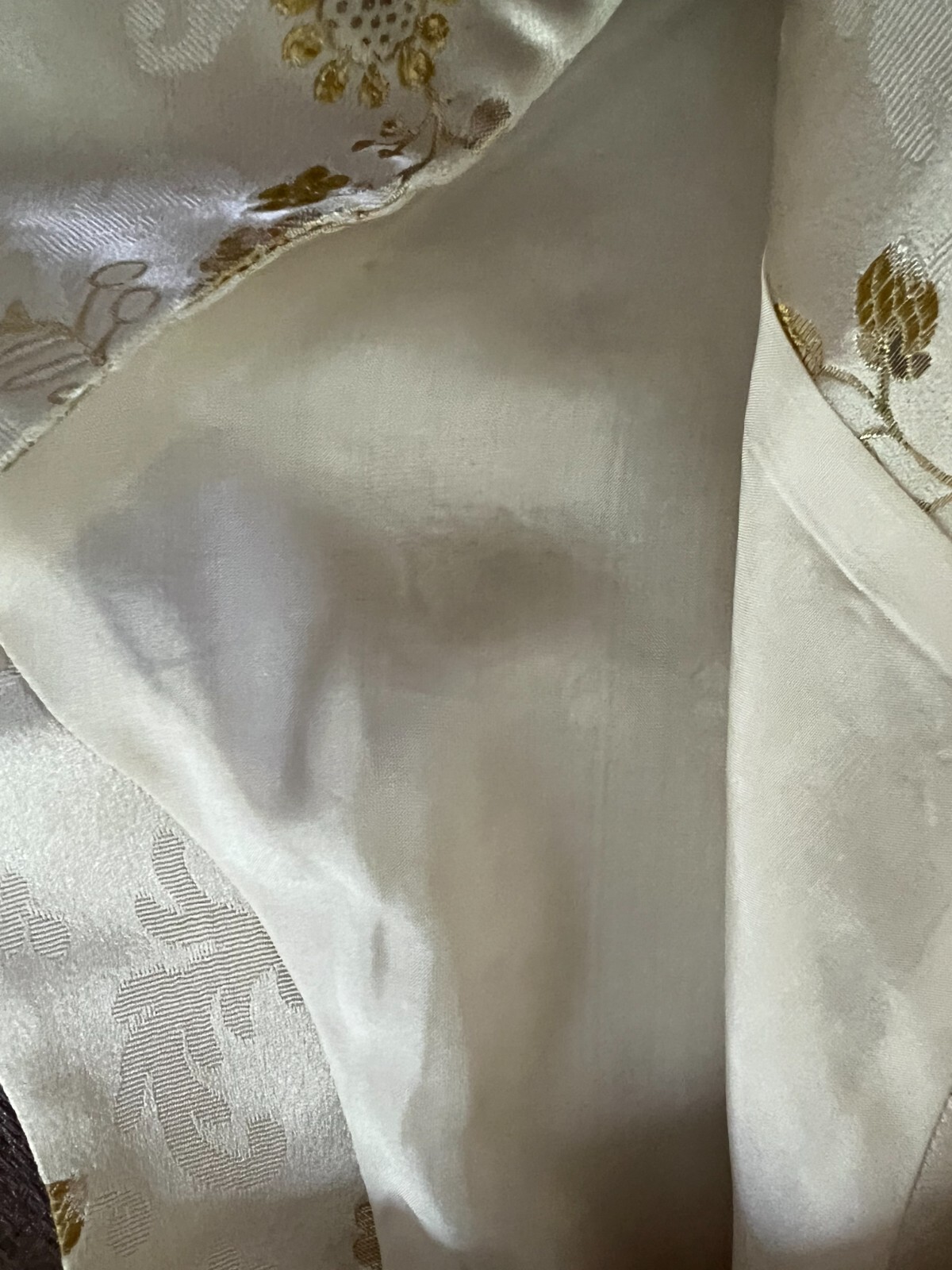 VTG Gold Metallic 2 Piece Satin Floral Brocade 60’s Evening Skirt and Top Sz M