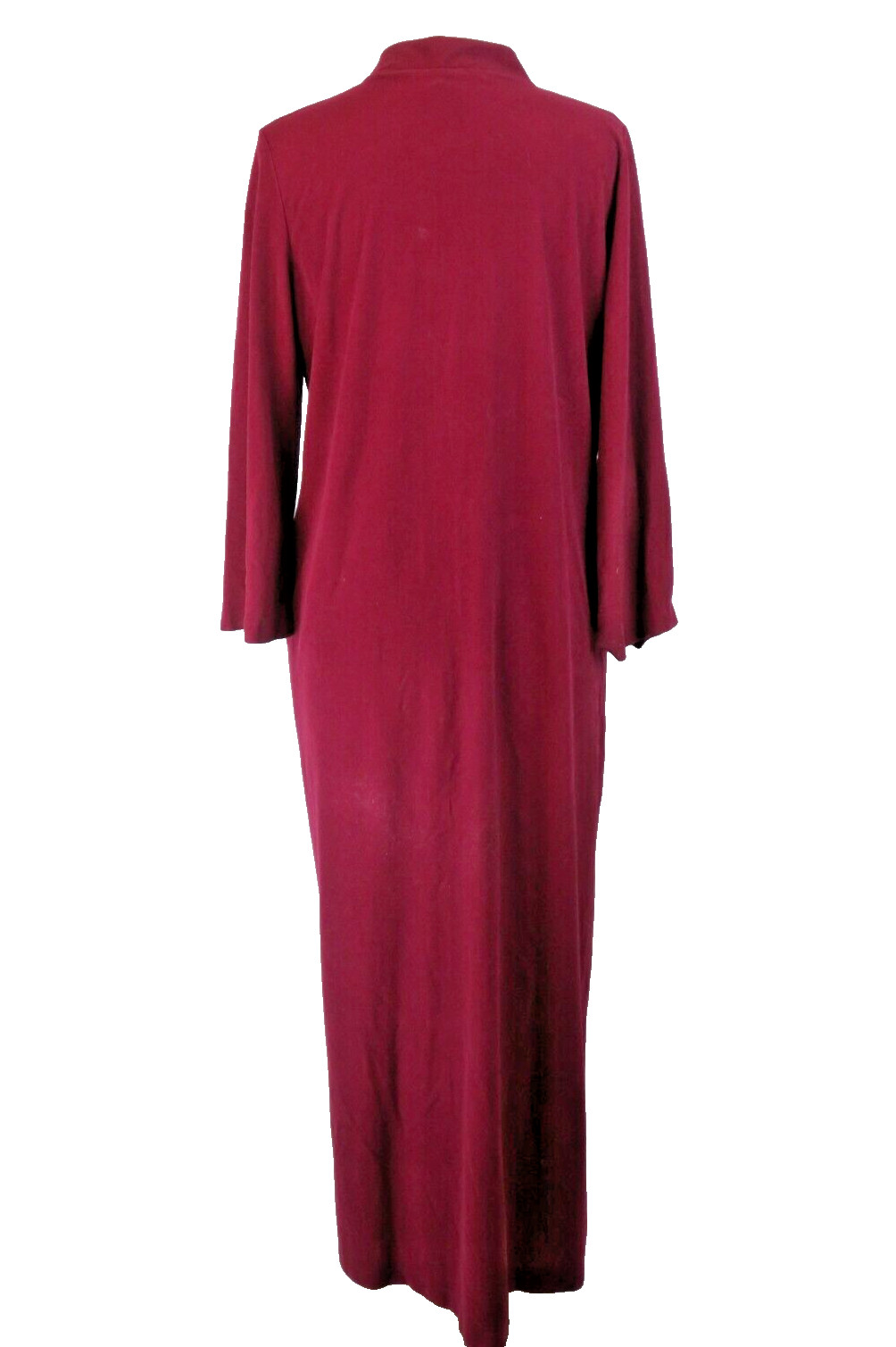 VTG Valetta Zip Embroidered Long Maxi Bath Robe Housecoat M UNION Maroon
