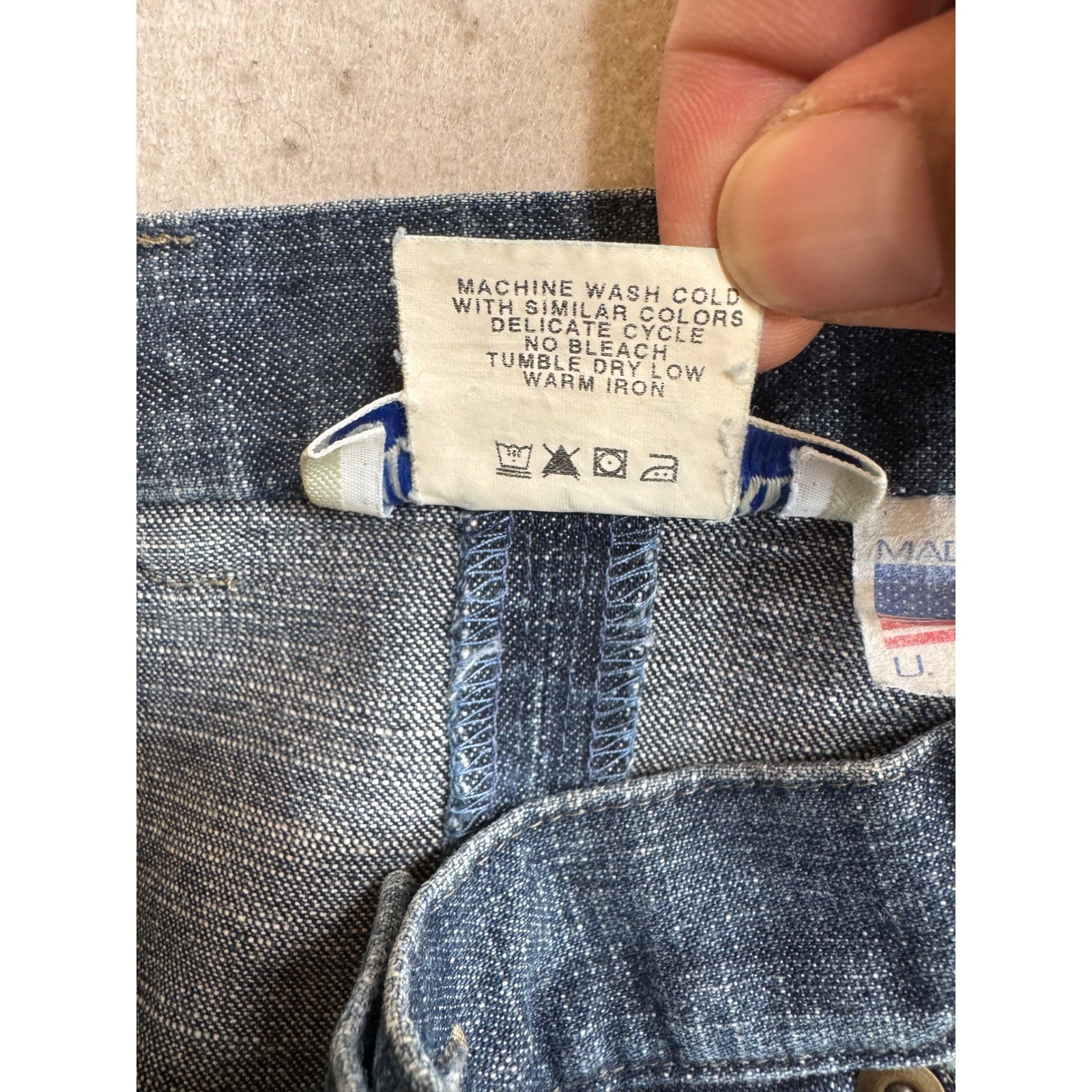 Gotcha Covered Vintage Denim Midi Skirt Indigo Blue High Waist Made in USA 8