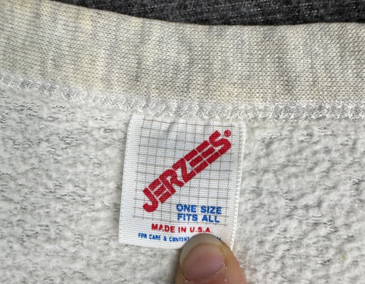 Vtg Jerzees Cardigan Women Gray Pockets Native Indian Granny 80s Iron On