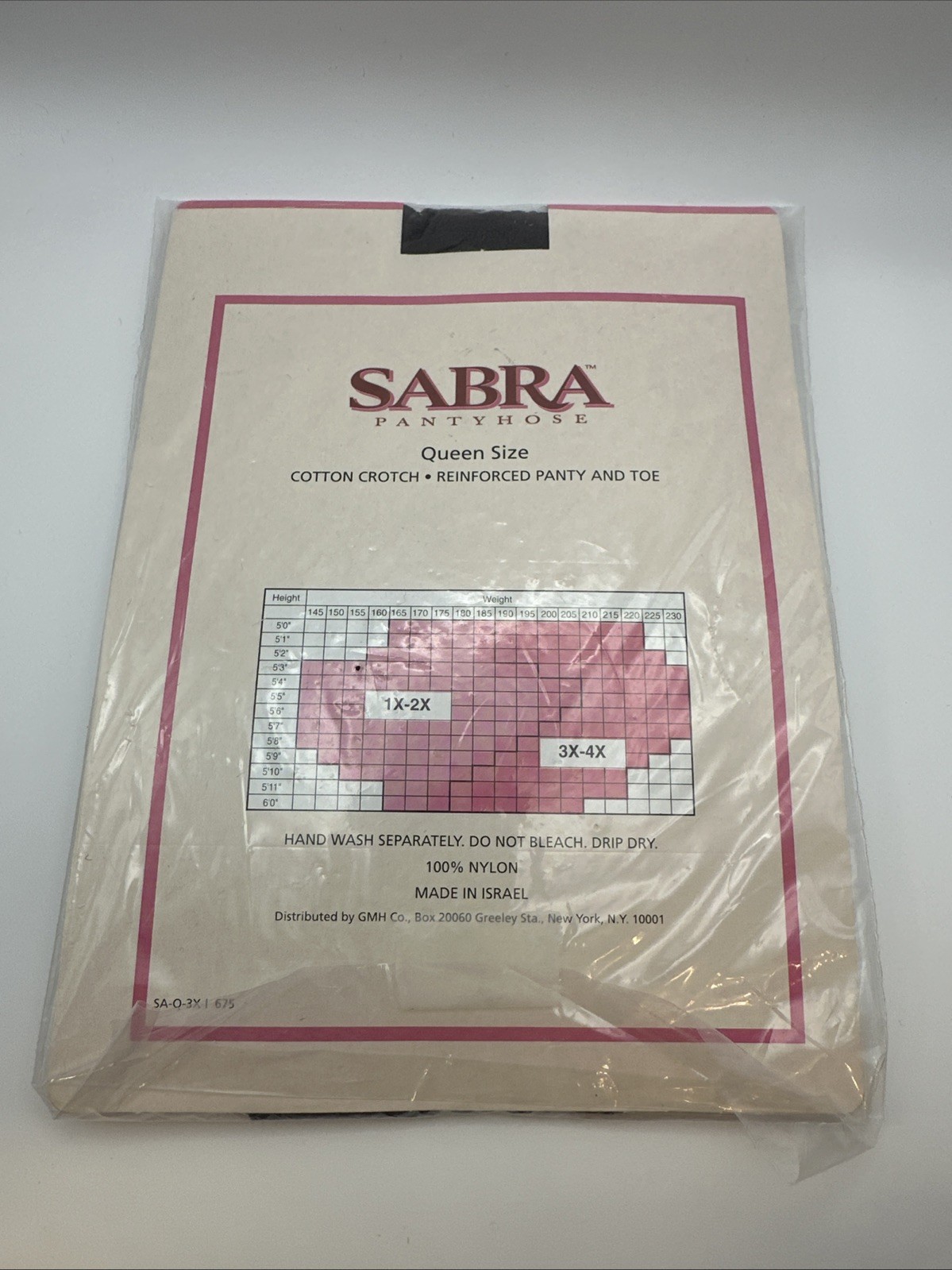 Sabra Size 1X-2X Pantyhose Gray Grey Reinforced Panty Sheer 100% Nylon NIP