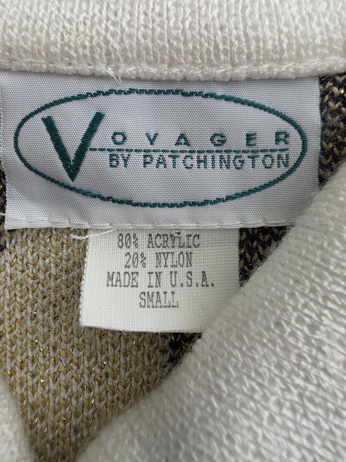 Vintage 80s Voyager by Patchington Zip Front Sweater USA Nautical Size Small