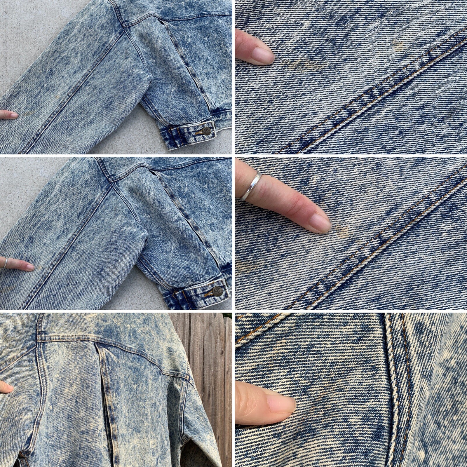 Vintage Cropped Denim Jacket Acid Wash Limited Express EXP Sz 2 (medium) 80s