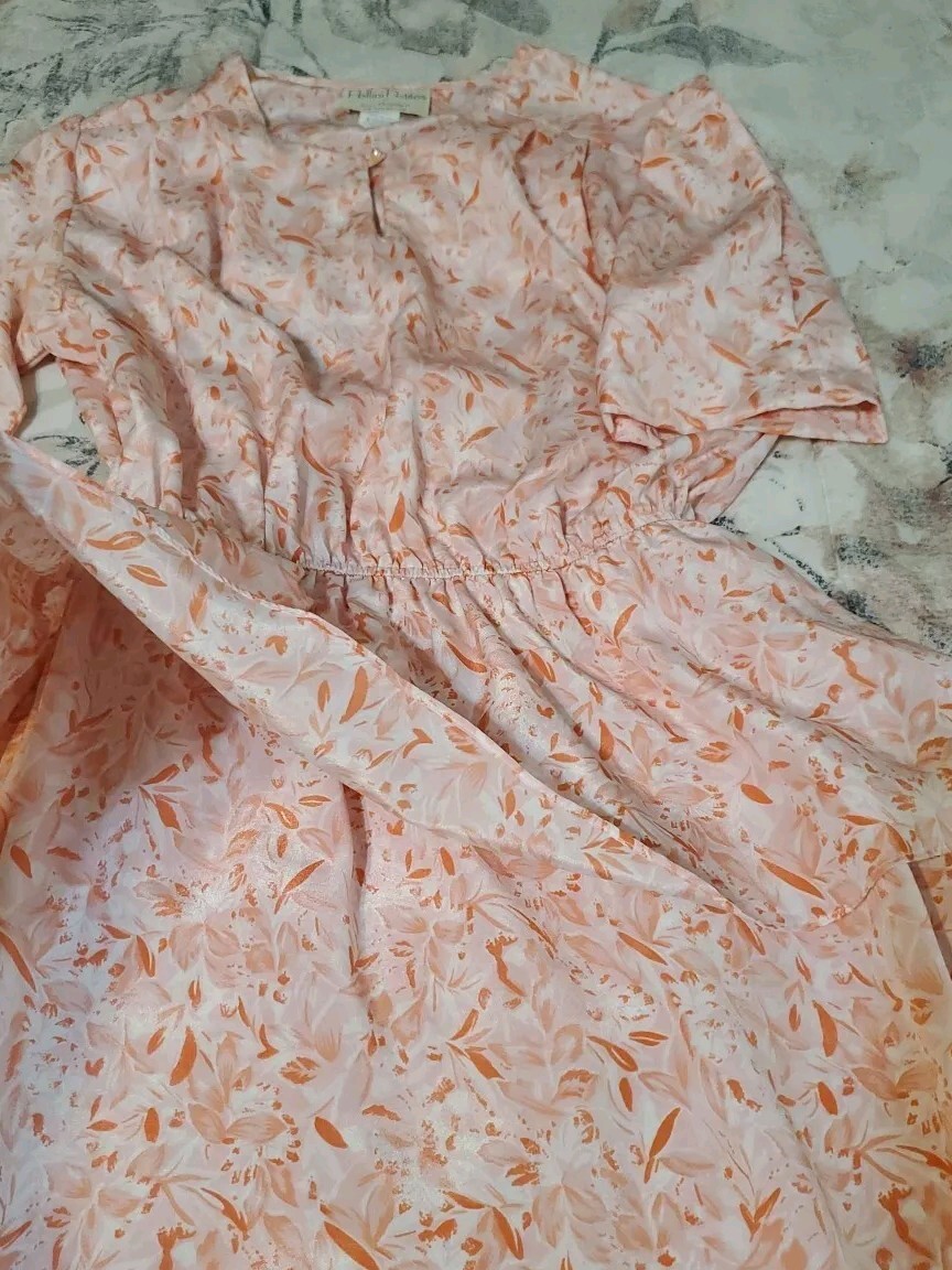 Pellini Petites By Von Bramlett 1980s Vintage Pastel Pink Floral Midi 9/10P