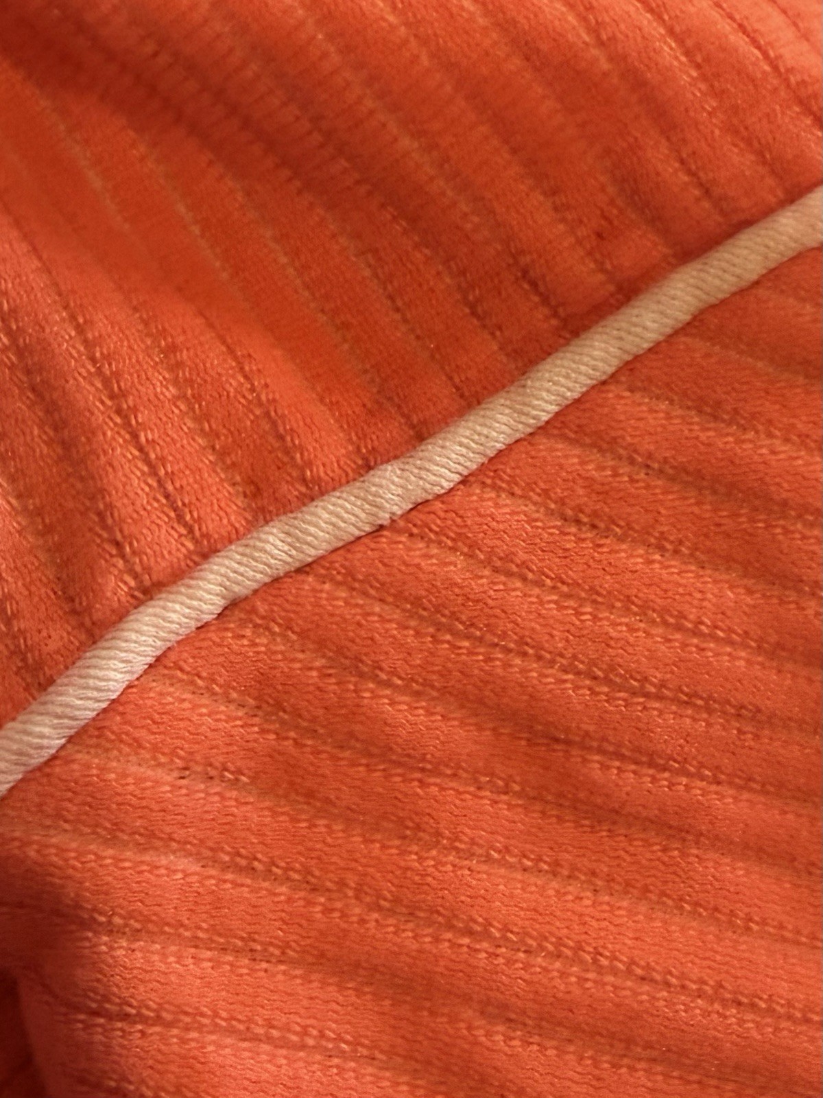 Vtg 1970s Dress Mod Twiggy Orange Stripe Homemade CONDITION ISSUES #278