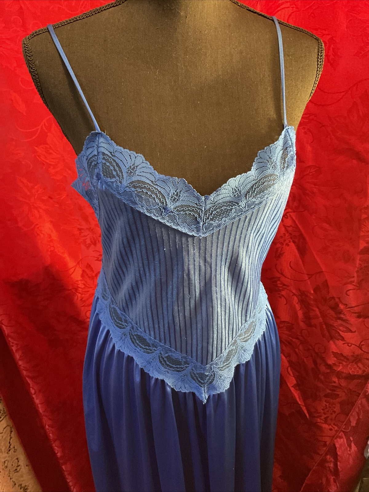 Vintage Stardust Royal Blue Sexy Nightie Gown Long Size Medium
