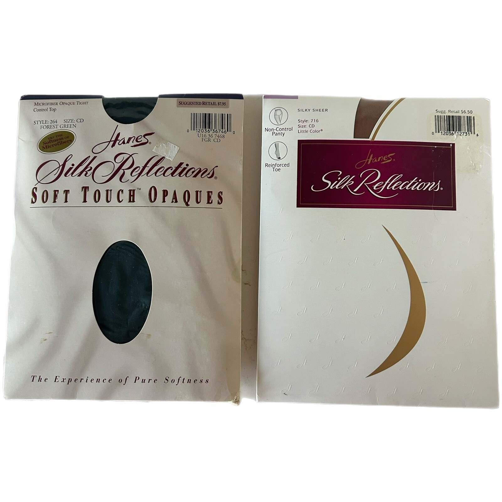 Vtg Hanes Silk Reflections Pantyhose CD 716 Little Color 264 Forest Green Tights