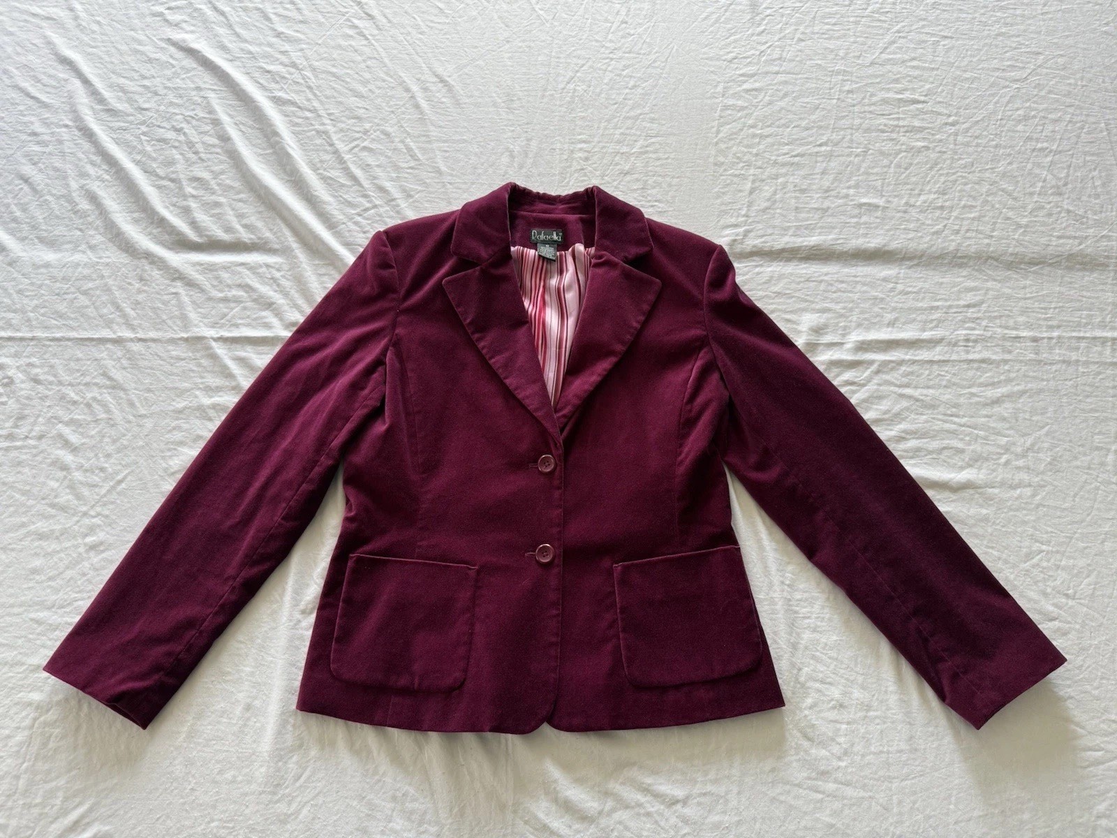 Rafaela Vintage Y2K Magenta Velour Blazer 10 Velvet pink Barbie preppy normcore