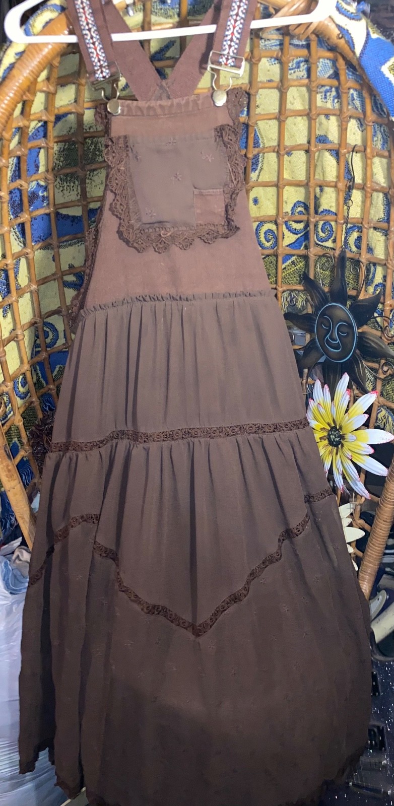 Authentic 70s Vintage Tiered Pinafore Jumper
