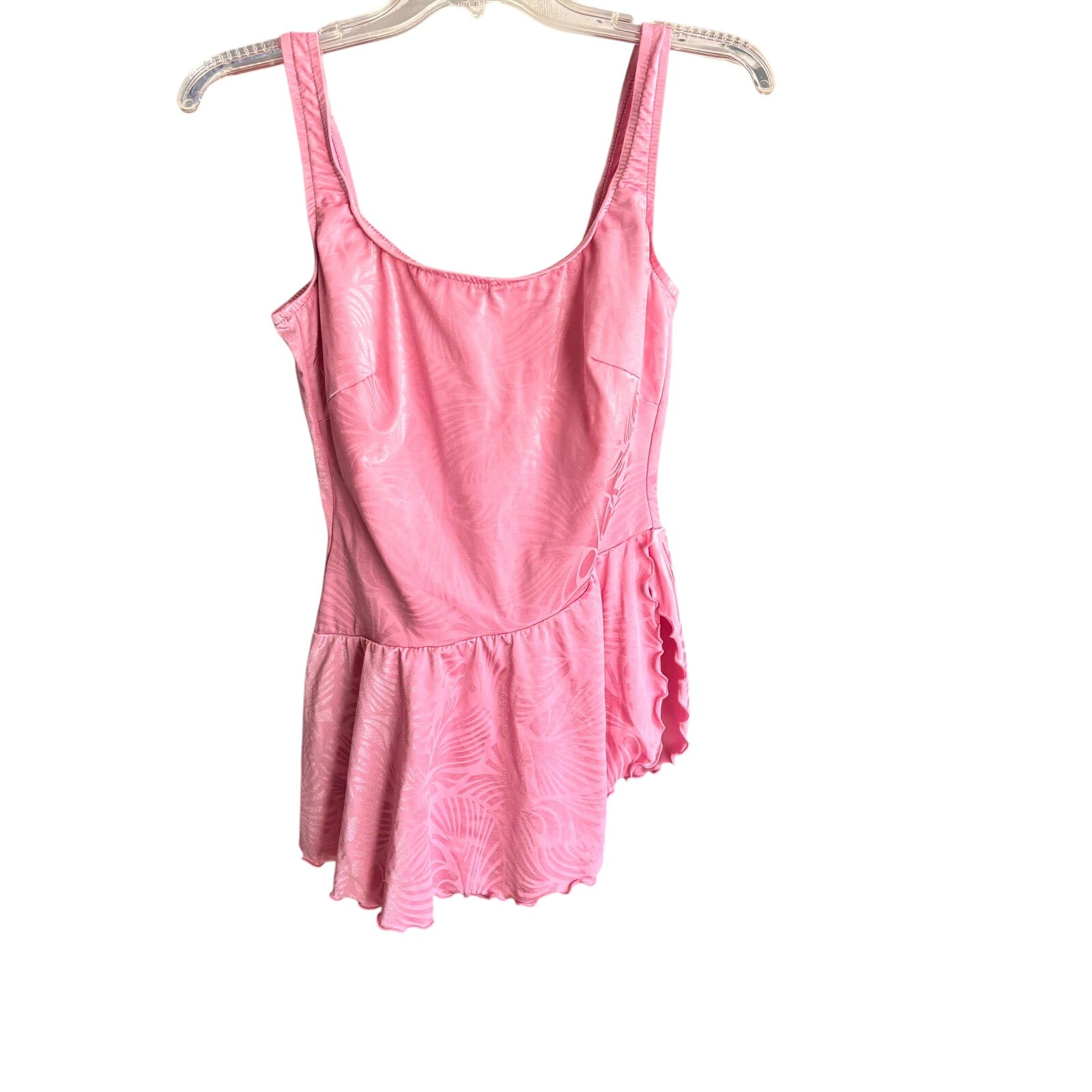 VINTAGE Louisa Brooks 1 Piece Retro Swim Dress Size 38 L/XL Pink Shelf Bra