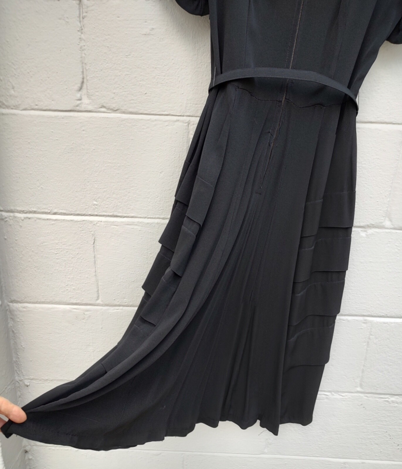 Leslie Fay flirty and fun 1950’s Black Rayon Cocktail dress
