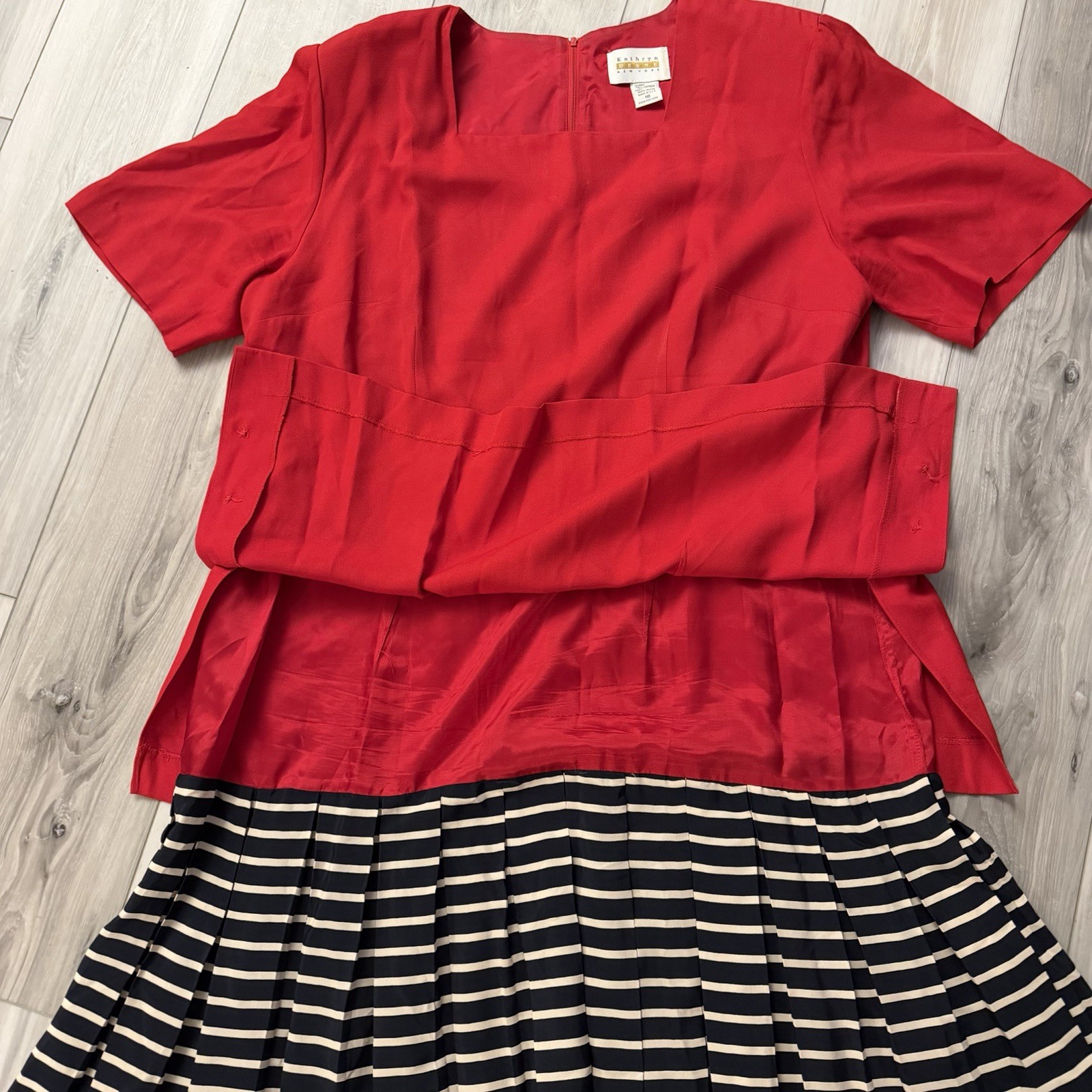 Vintage Kathryn Deene New York Women’s Dress Size 18 Made In USA Pleated