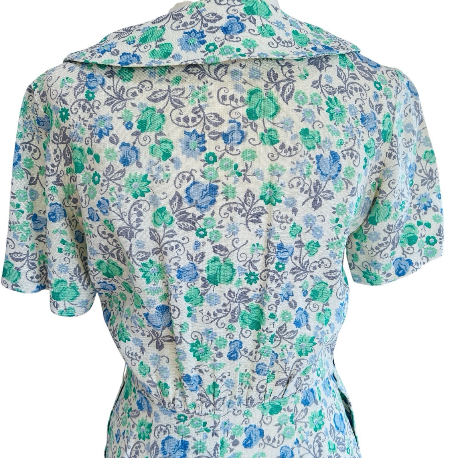 Vintage I Magnin Midi Dress Small Floral Cottage Easter Tea Party Feminine Retro