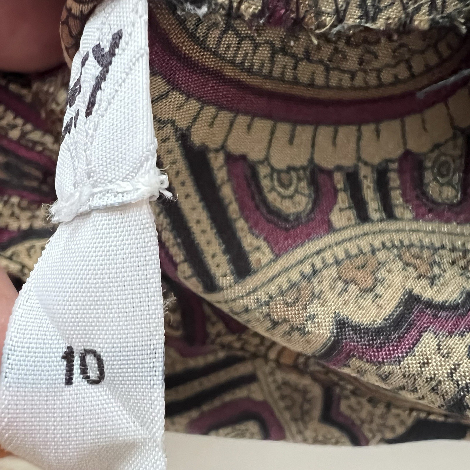 Vintage Haberdashery is Personal Top Size 10 Paisley Blouse Shoulder Pads EUC