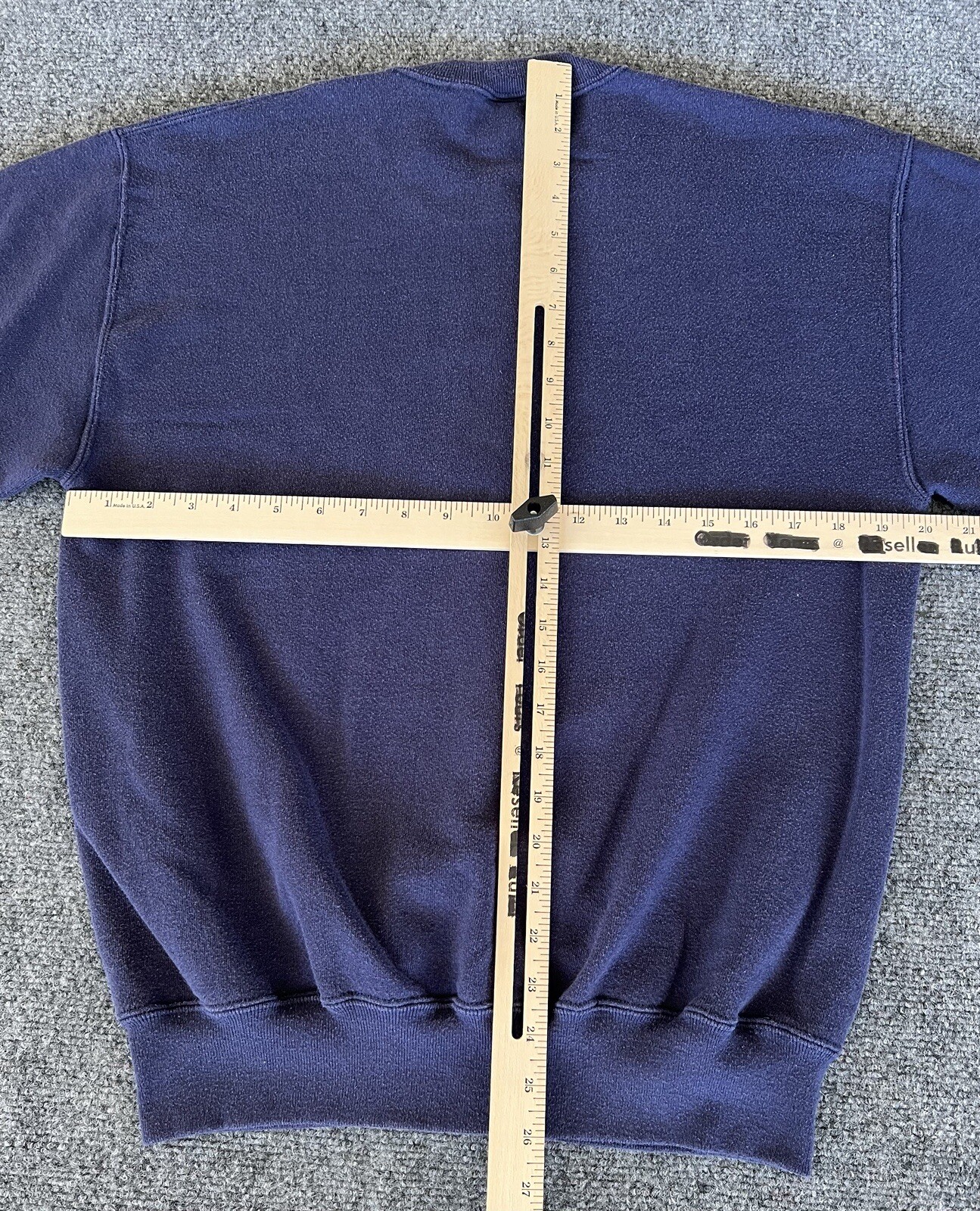 Grandmacore VTG Sweatshirt Blue Quilt Patch Cabin Large Crewneck Pullover