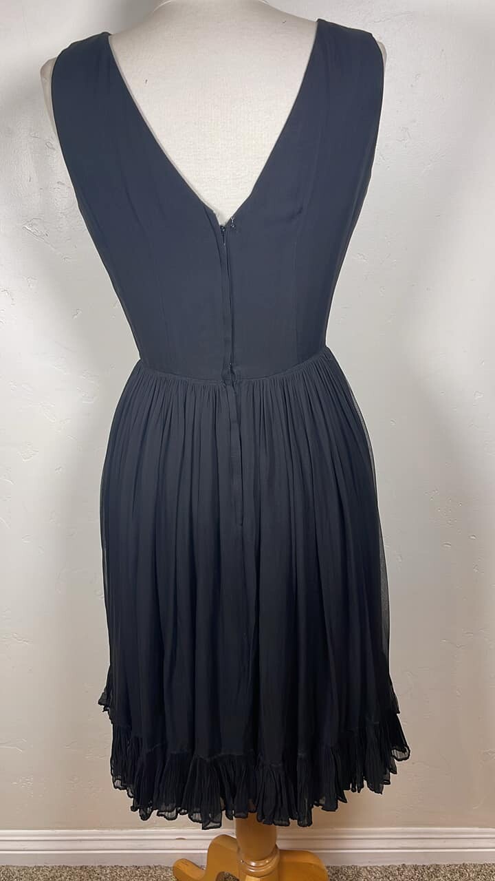 1960’s Lovely Bonwit Teller little black evening cocktail dress