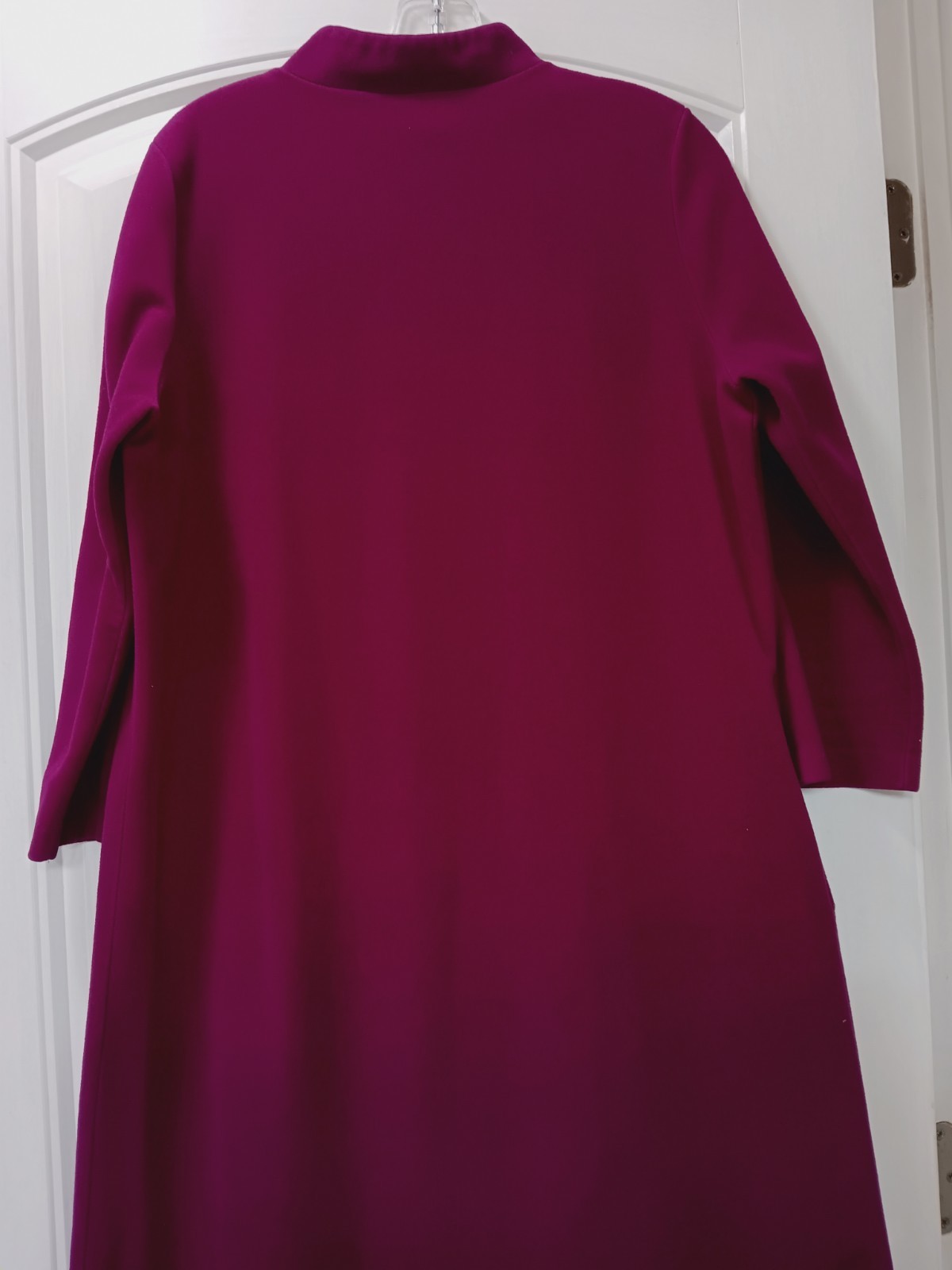 Vtg 70s JC Penney Velour Front Zip Robe 14 Fits L Purple Majenta Pink