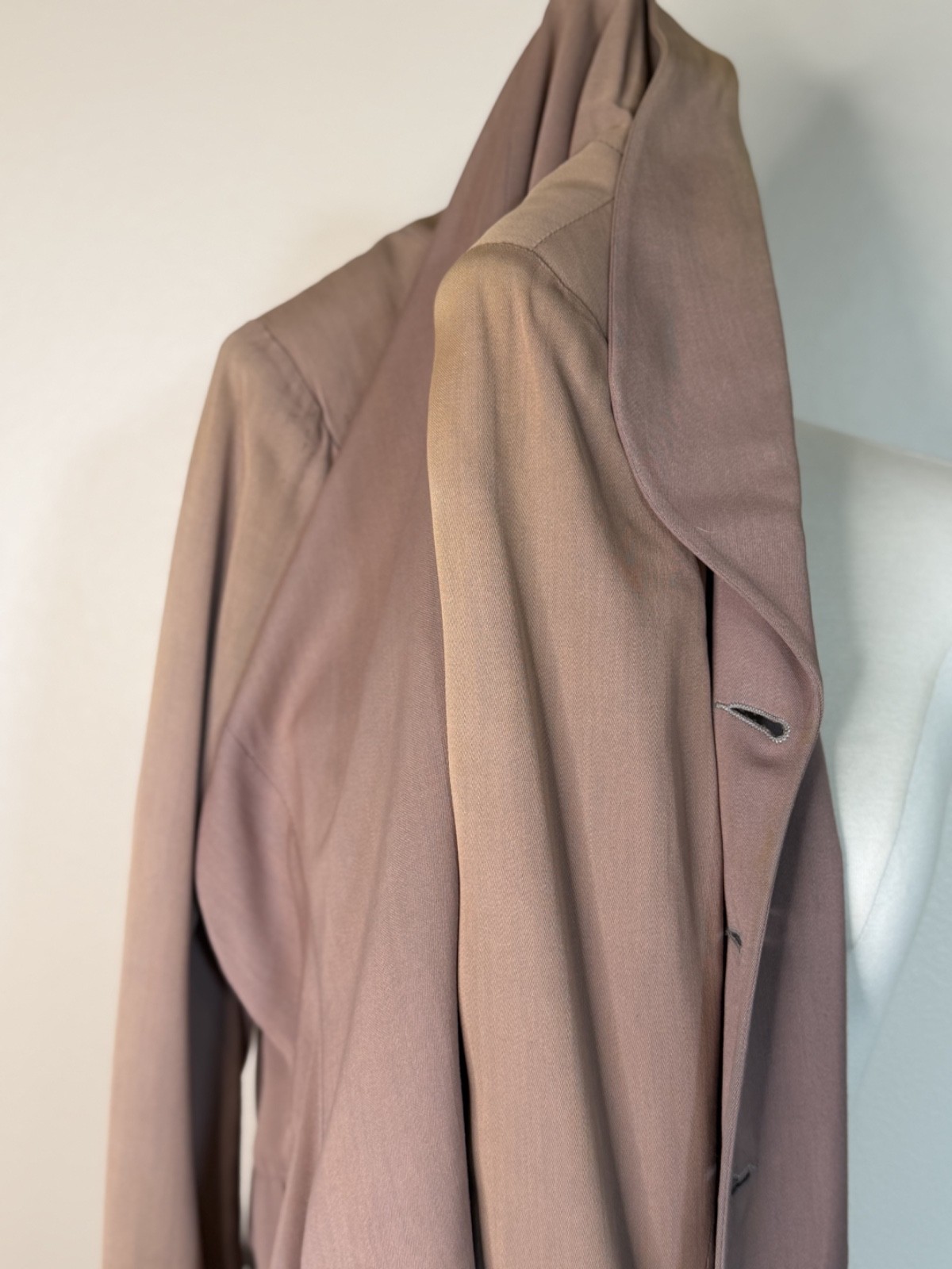 VTG 40s 50s Mauve Gabardine Suit Jacket Blazer Nipped Waist