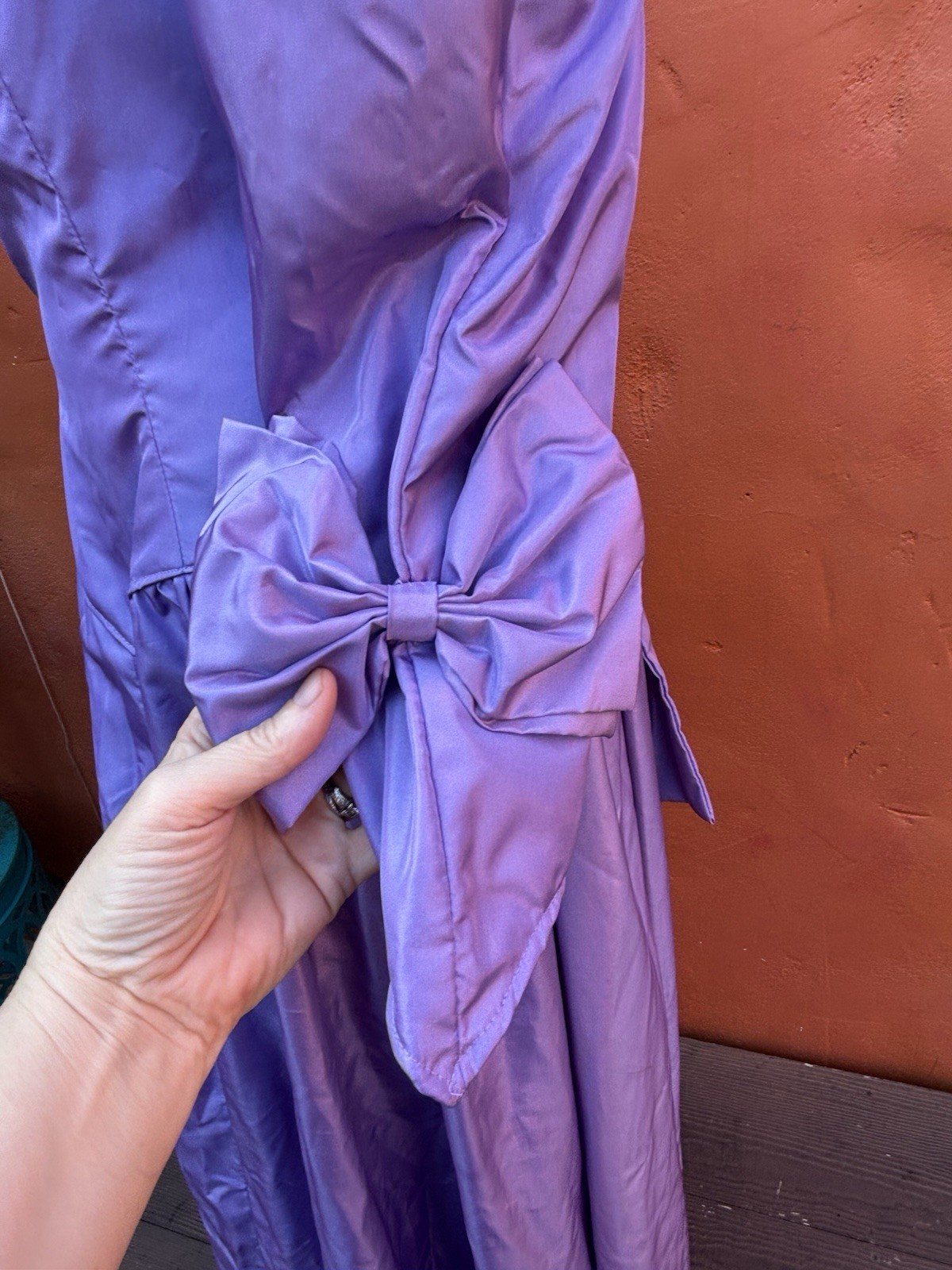 Vintage 1980s Lavender Bow Maxi Prom Dress. Evening Party Cocktail Formal Dress