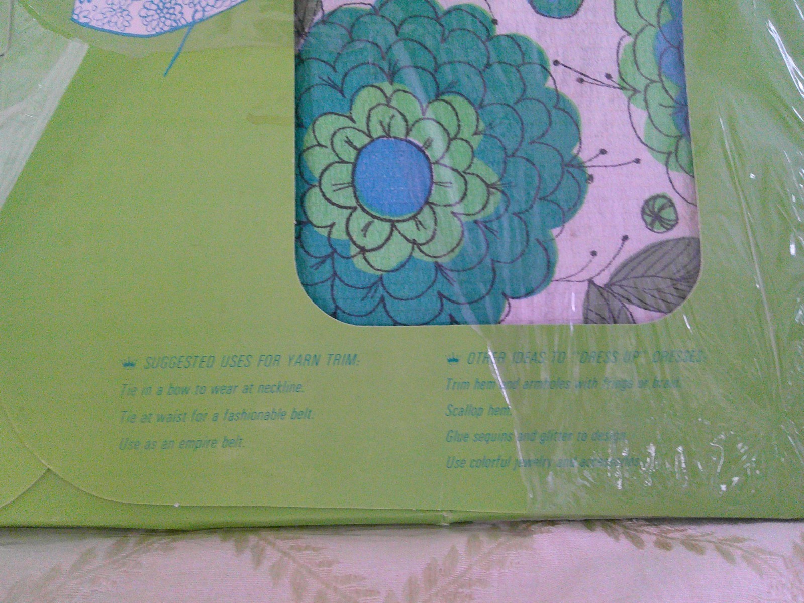 NOS Vtg 60’s MOD Pop Art Flower Power A-Line PAPER DRESS Hallmark L Mint in BOX