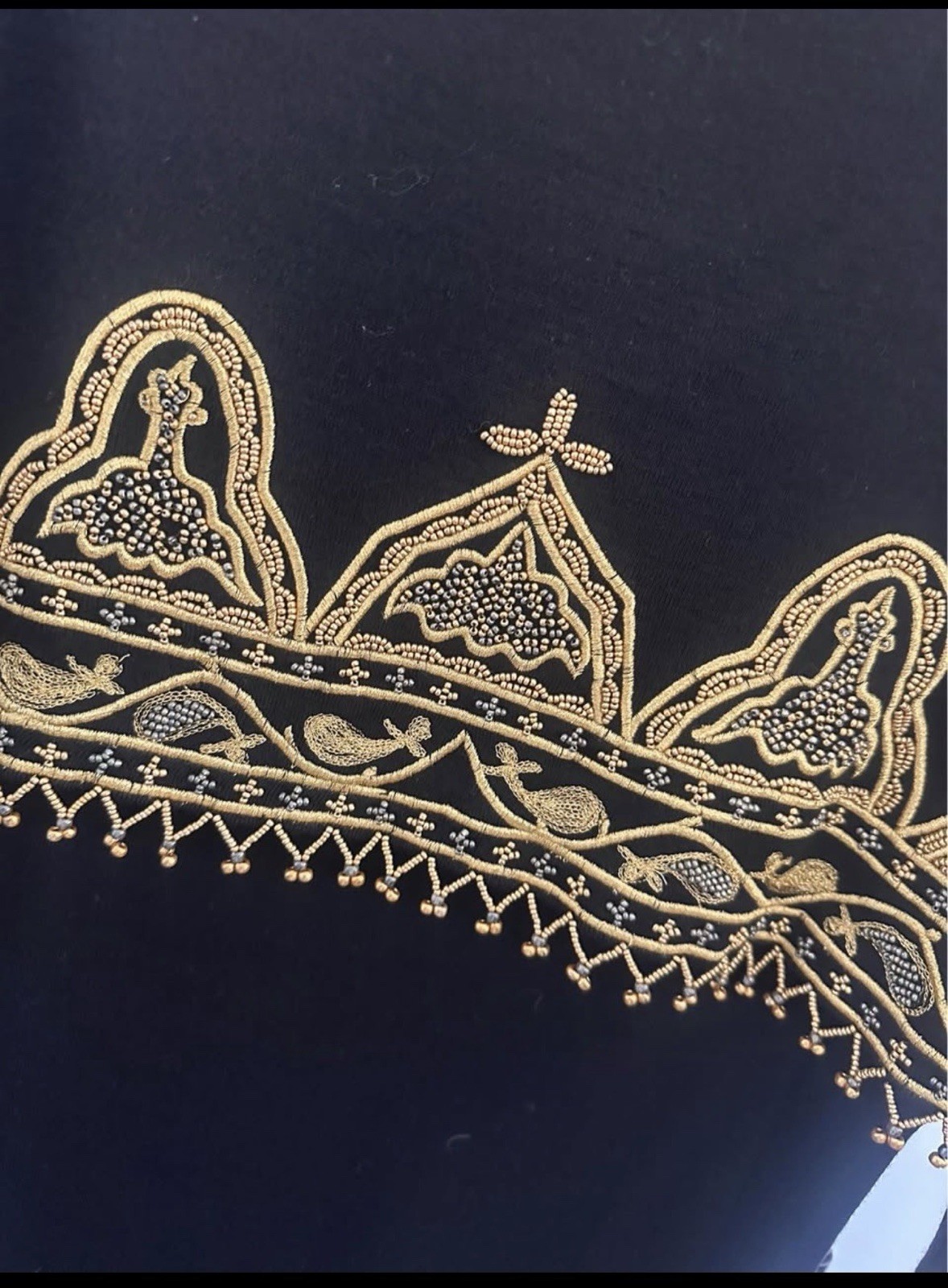 90’s Deadstock Elegant Black And Gold Dress