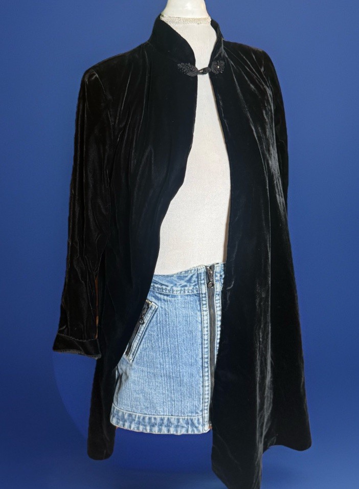 Vintage Patra Black Velvet Swing Jacket Witchy | Opera Cape | Goth Romantic Luxe