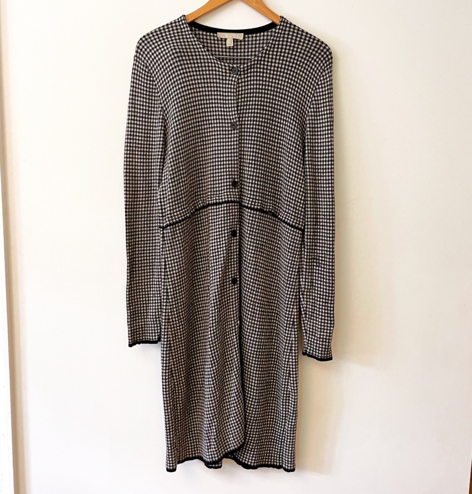 Vintage Max Mara Houndstooth Cashmere/Silk Dress, Size XL