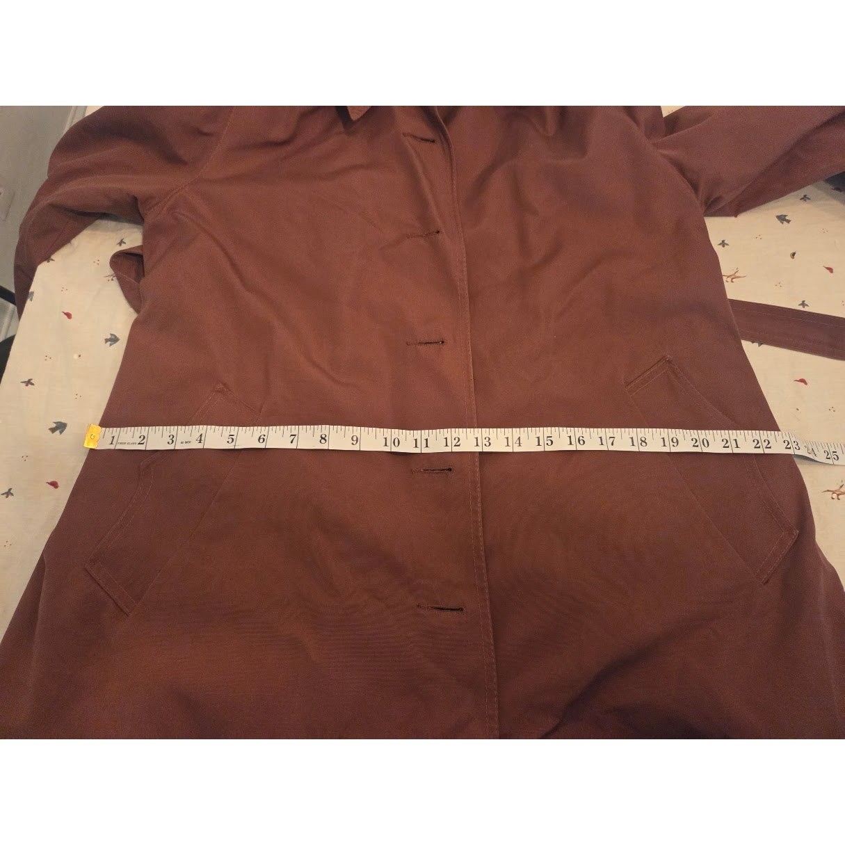 F.S. Ii Vintage Womens Brown Hooded Trench Coat Belted Size 9 Made in Korea