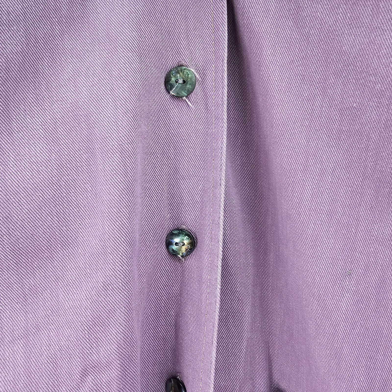 Pre- Owned Vintage Unbranded Women Chest Size 54 Inches Lilac Painted Denim Coat