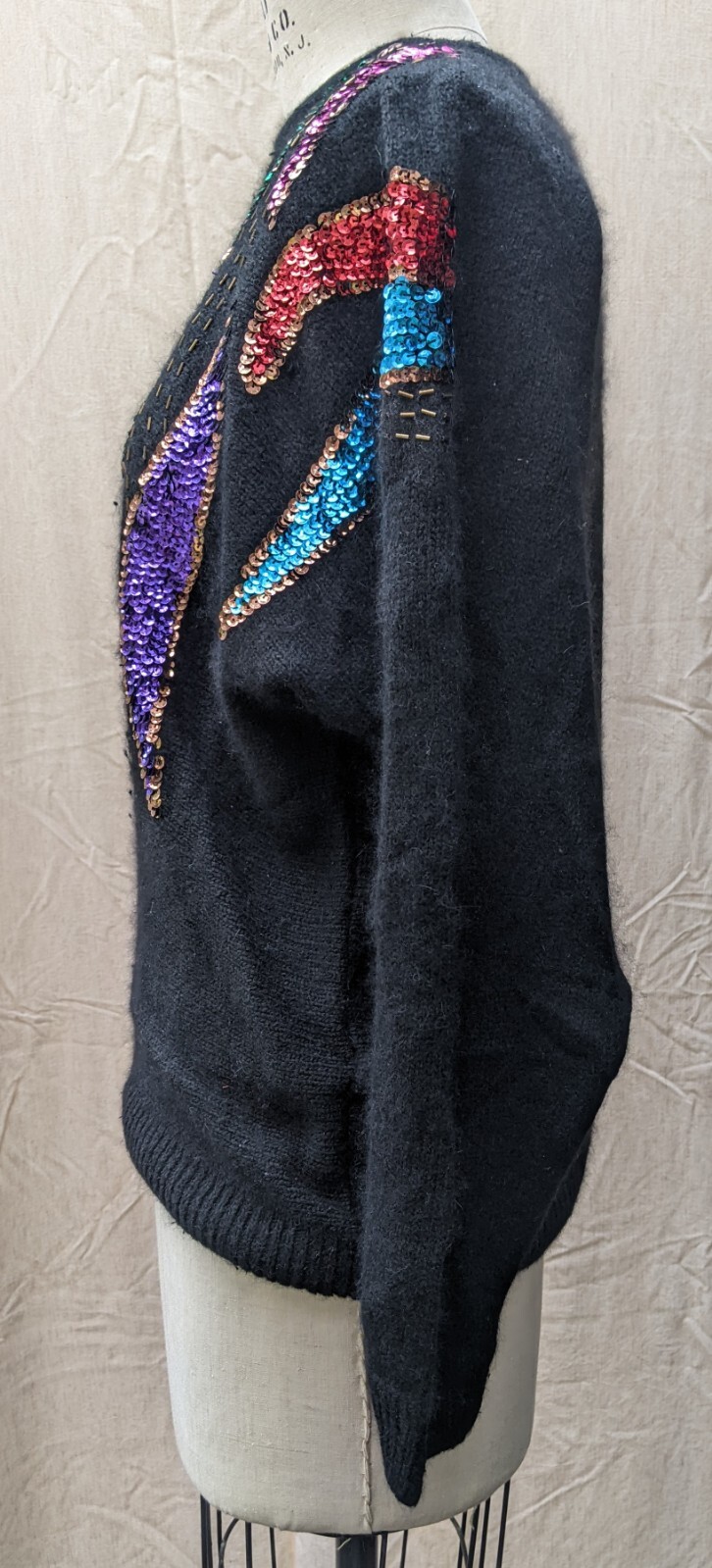 vintage WORK IN PROGRESS Gladys Bagley EMBELLISHED SWEATER sequin ANGORA