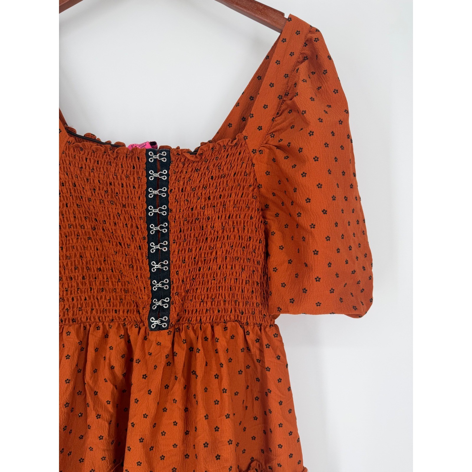 Betsey Johnson Womens Babydoll Dress XL Peasant Milkmaid Whimsigoth Halloween