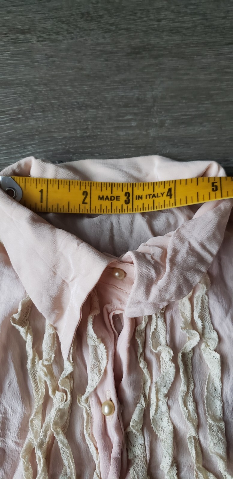 VTG 40s/50s Rhoda Lee Secretary Blouse Top Sz XS? Pearl Buttons FLAWS STAINS