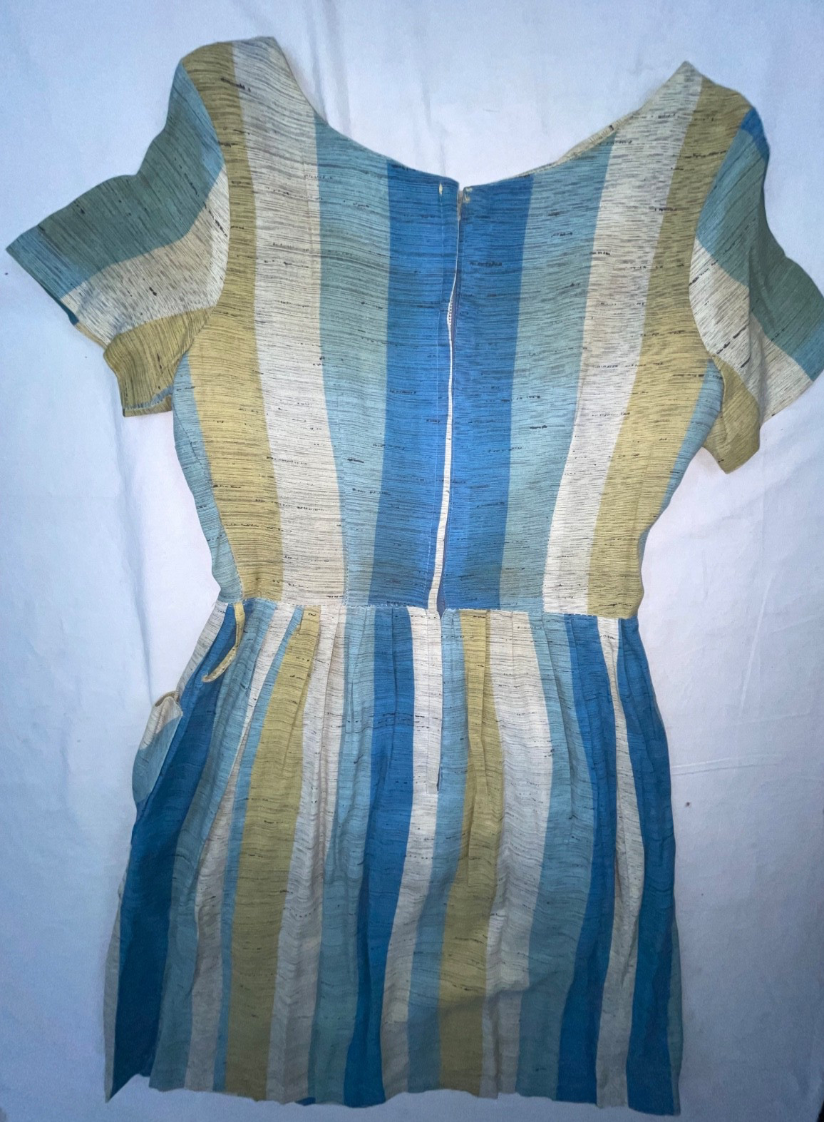 VINTAGE 60S 70S WOMENS STRIPE PARTY COCKTAIL MOD DISCO RETRO BLACK FLECK DRESS
