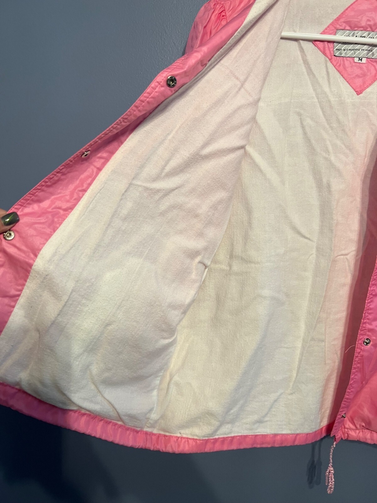 Vintage Windy Weather Women’s Bubble Gum Pink Lined Windbreaker Size Medium