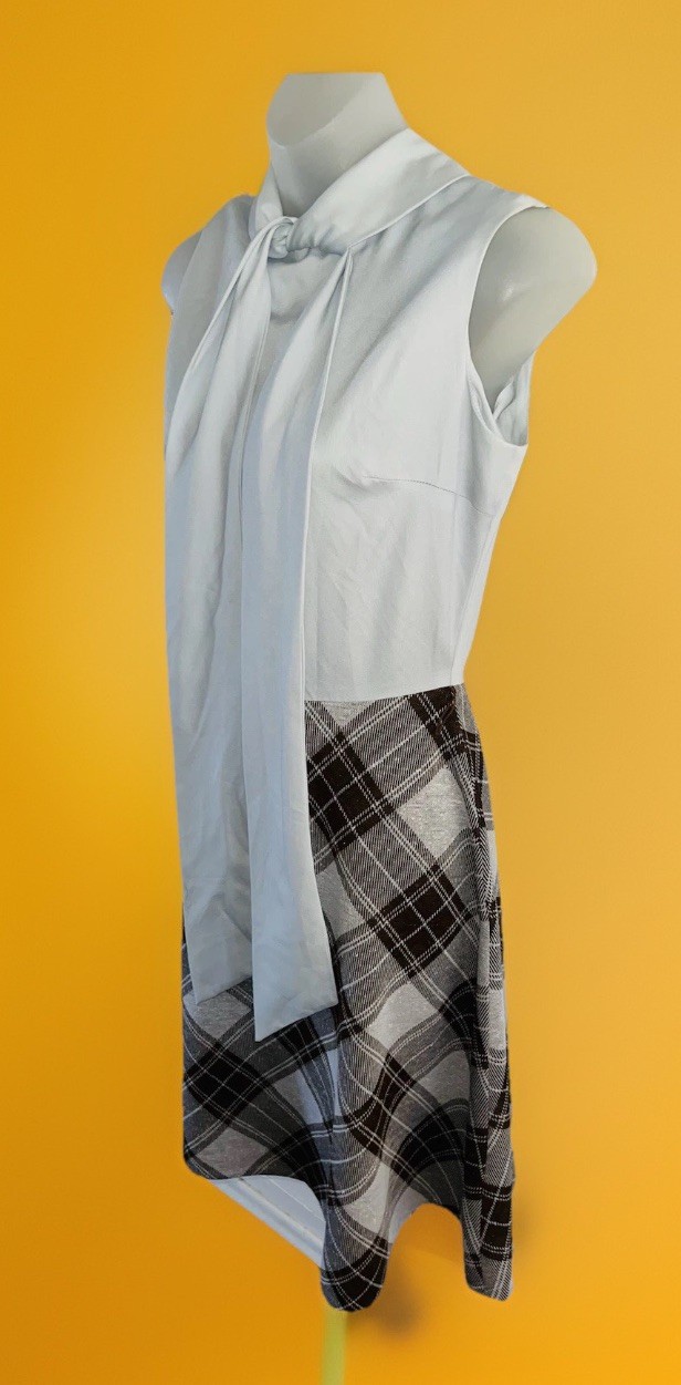 Vtg 1960s 70s Young Dimensions Parade Saks Fifth Avenue Plaid MOD GoGo Dress XS