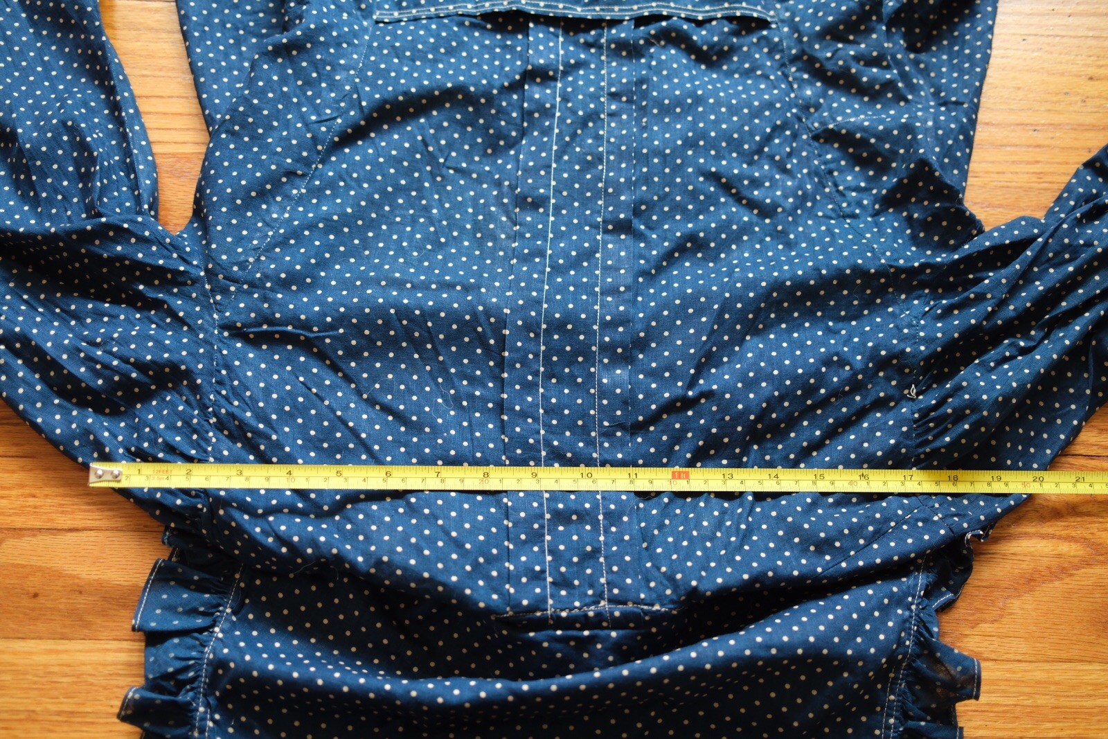 Extremely Rare Blue Indigo Calico Antique Blouse, Possible Maternity Cut