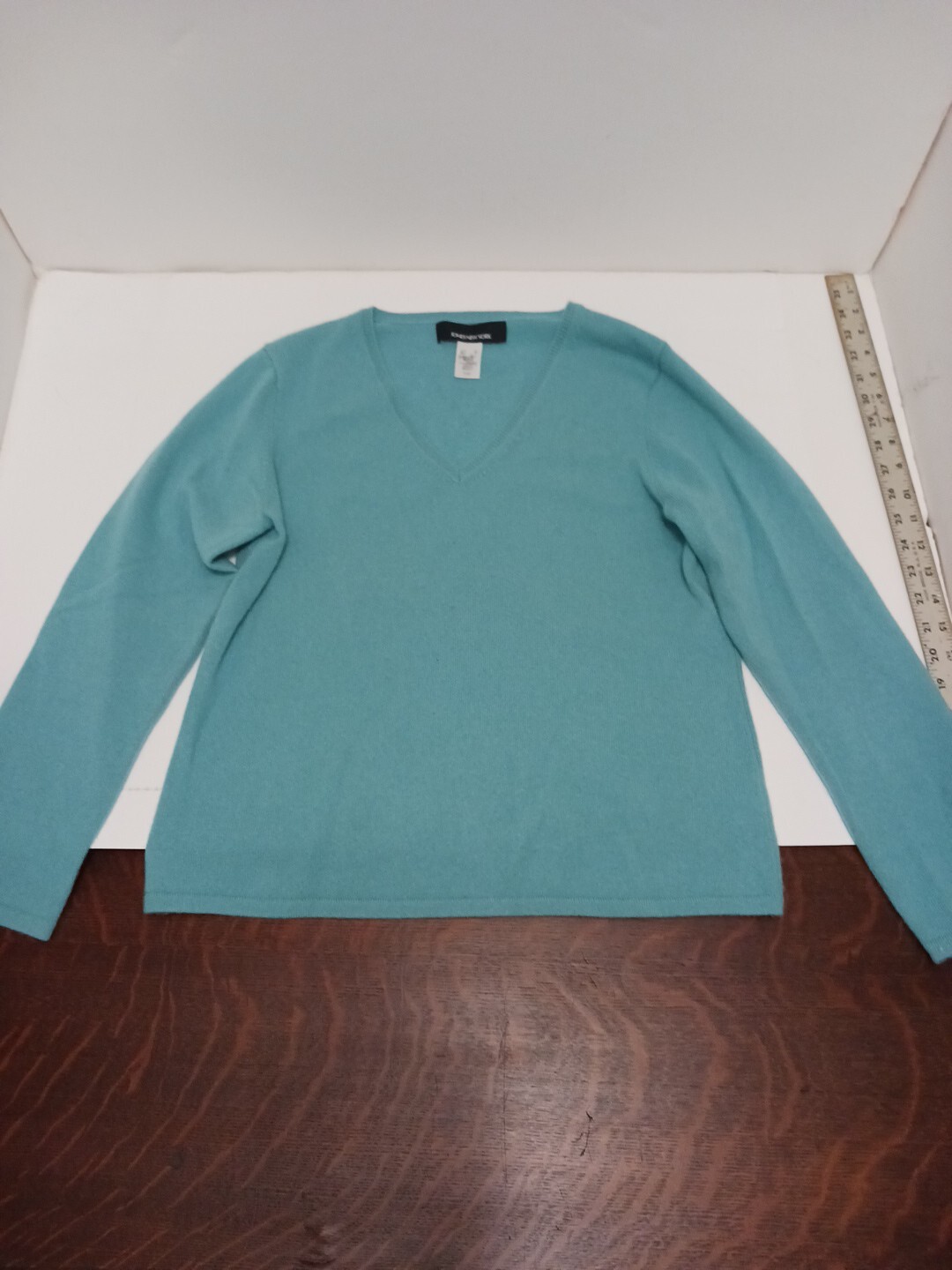 Cashmere Ocean Blue Womens Medium V Neck, Jones New York Sweater