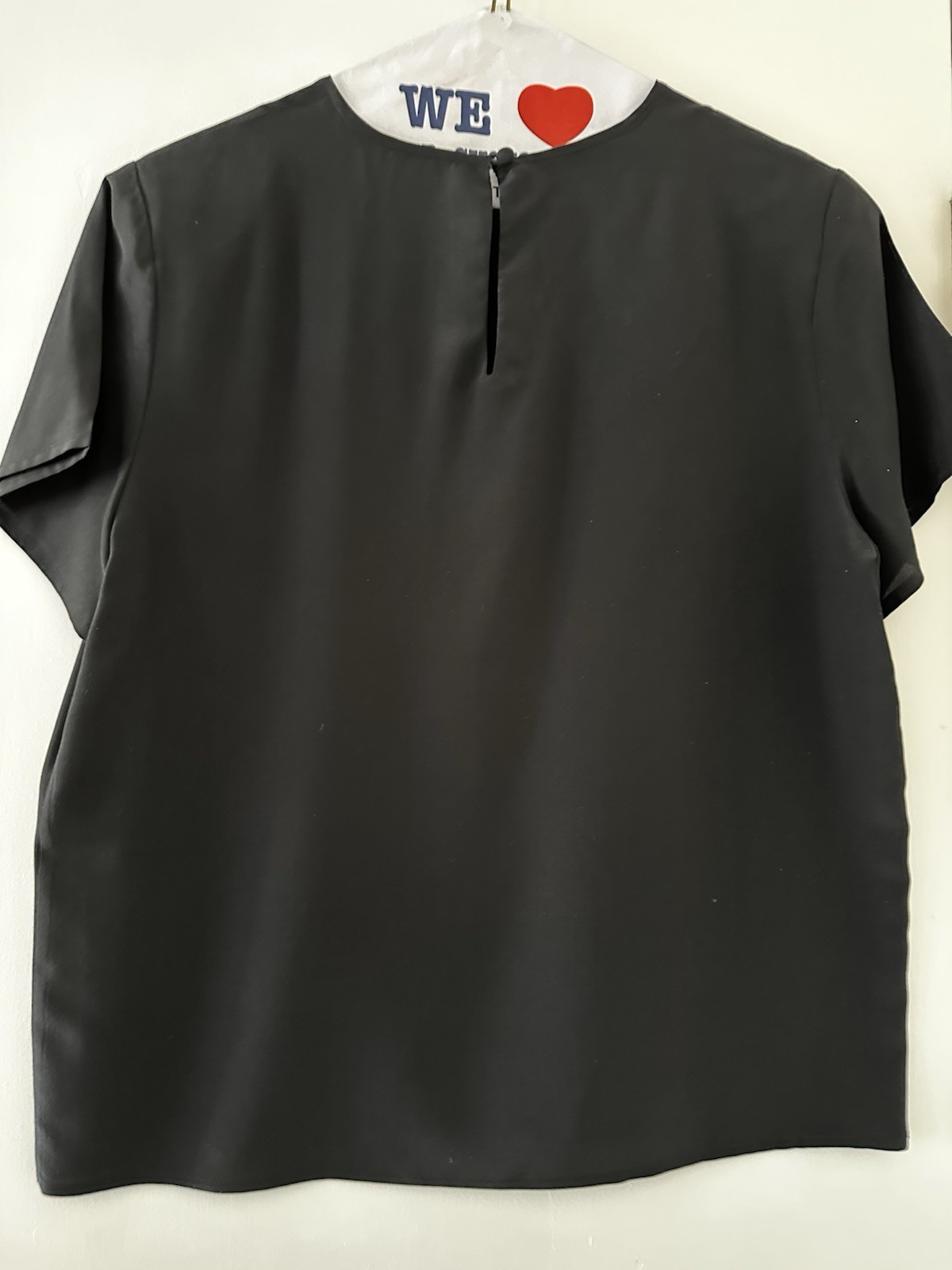 Hana Sung Vintage 100% Black Silk Box Blouse