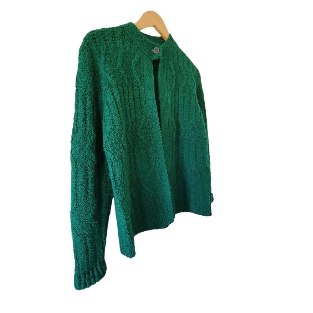 Objectives Vintage Cardigan Green Shaw Sweater LARGE