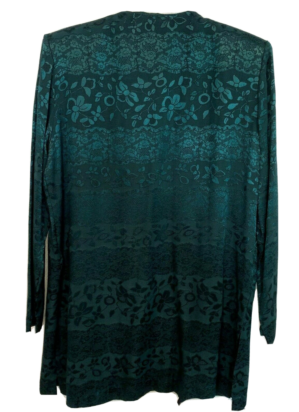 VTG Nina Piccalino Jacket w/ Attach Tank Top Black Green Jacquard USA Made Sz 8
