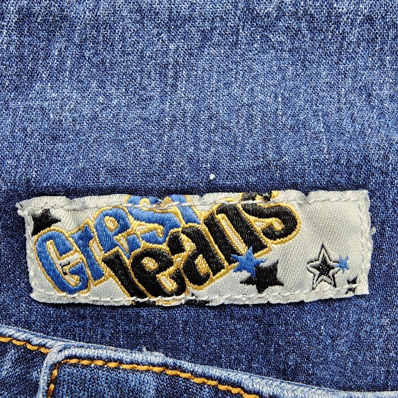 Vintage Y2K Crest Jeans Shorts Womens 13/14 Blue Ultra High Rise Sailor Nautical