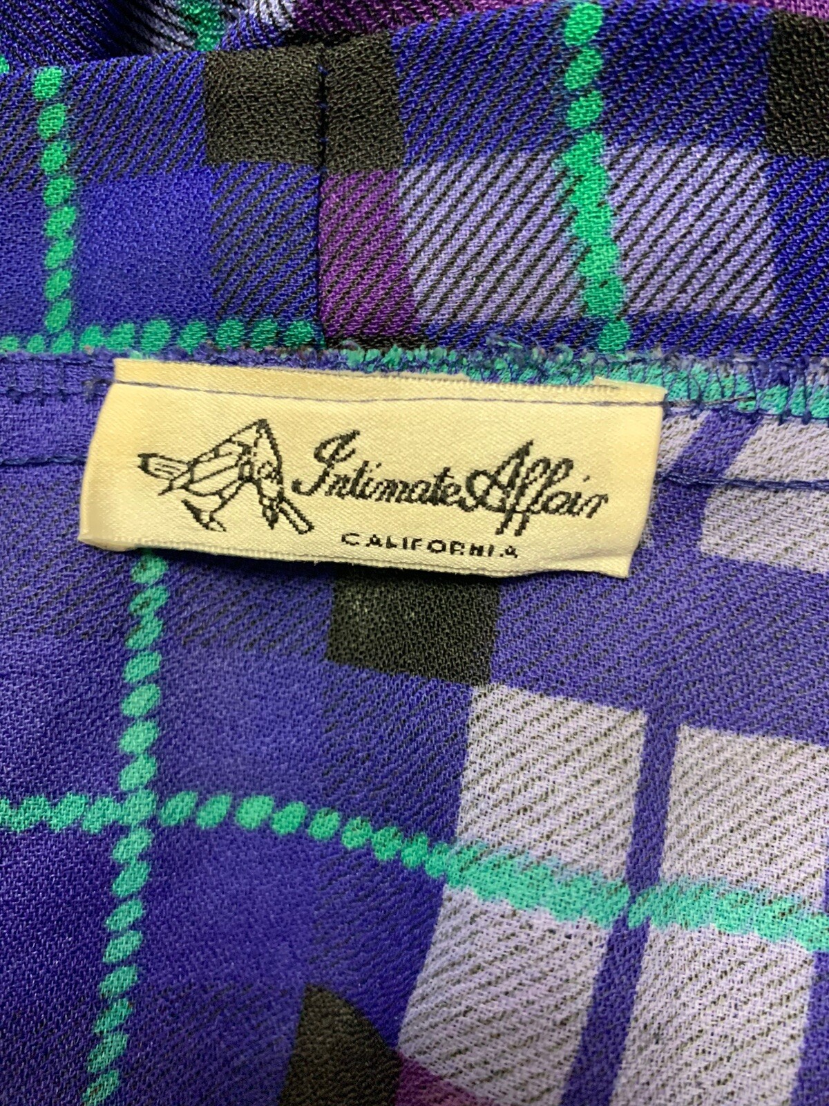 Vintage Robe Plaid 1960s MCM Small