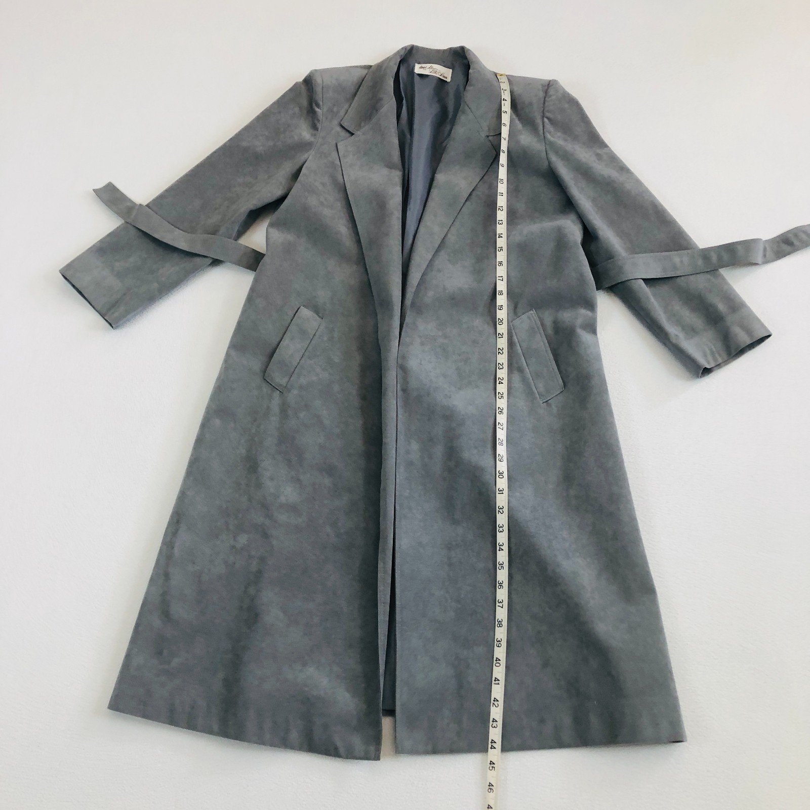 VTG Ultrasuede Long Coat Womens M Adolph Schuman Lilli Ann Gray Ultra Suede EUC